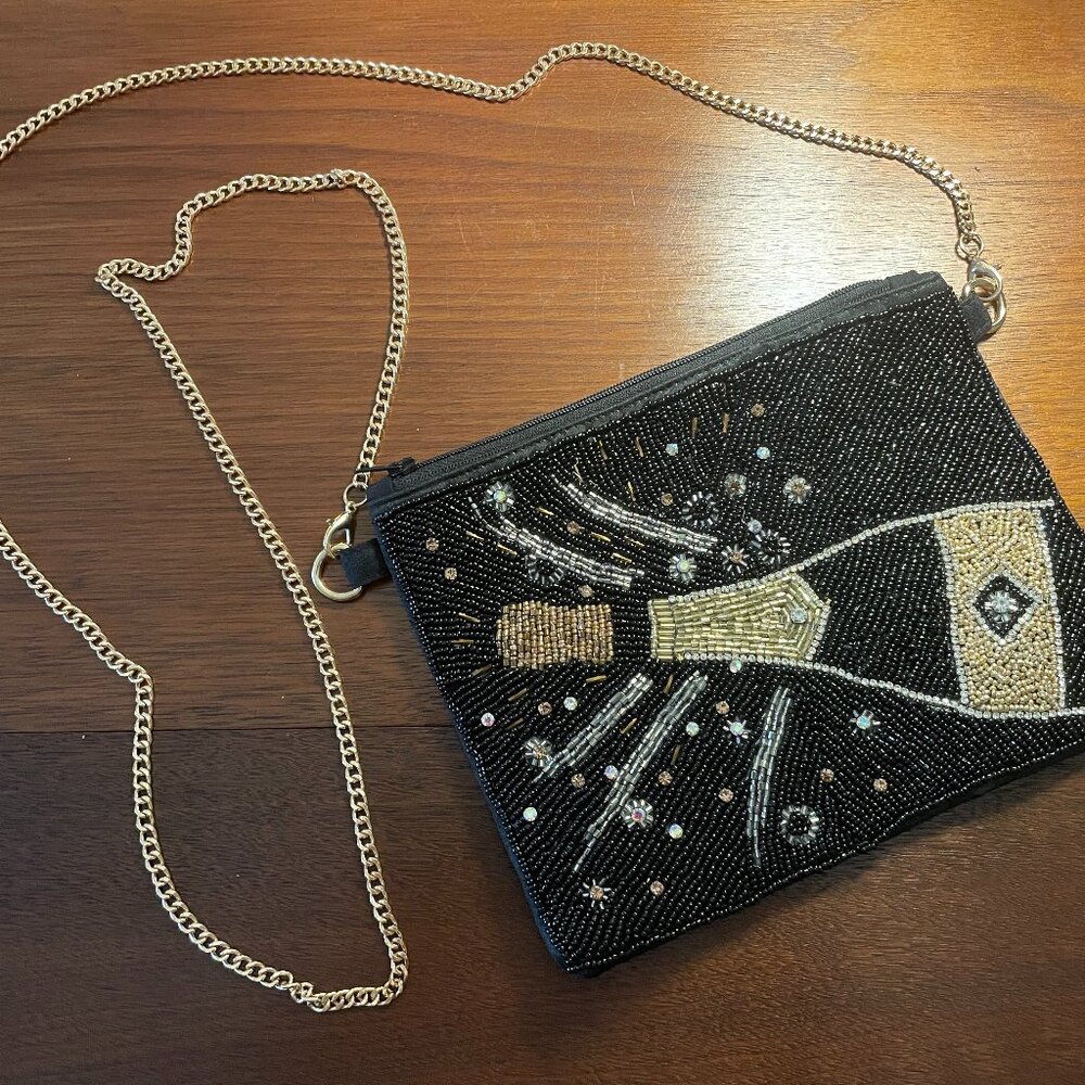 2 CHIC Beaded Purse Champagne Celebration New Year Birthday Bridal Shower